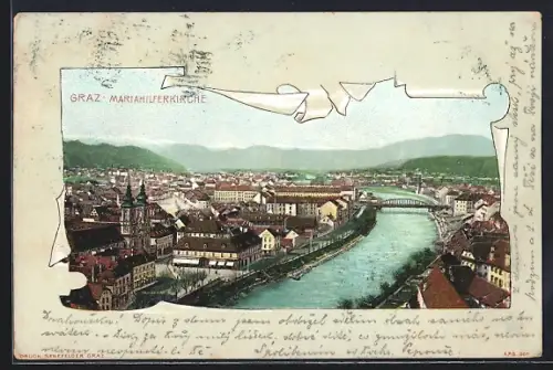 AK Graz, Blick auf die Maria Hilf Kirche