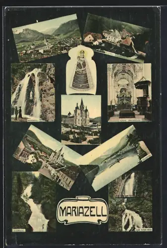 AK Mariazell, Lassingfall, Gnadenbild, Strassenpartie, Ortsansicht