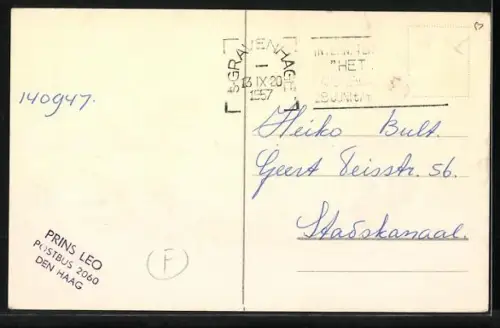 Künstler-AK Karel L.Links: Ansicht eines kleinen Löwen auf einem Baumstamm rudernd