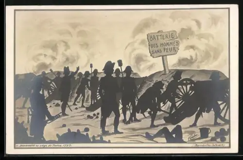 Künstler-AK sign. Coulon: Bonaparte au siége de Toulon 1793