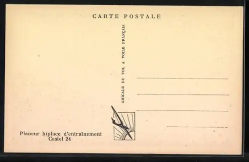 AK Segelflugzeug, Planeur biplace d`entraînement Castel 24