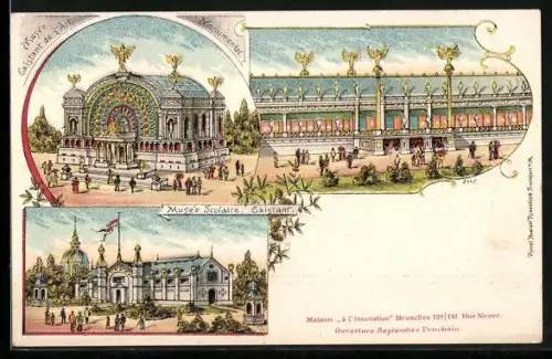 Lithographie Brüssel / Bruxelles, Ausstellung, Musée Scolaire, Monumental