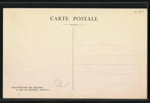 AK Bougainville, Place de Village, missions des Pères Maristes en Océanie