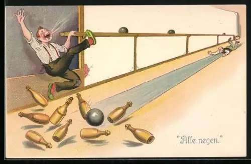 AK Der Neunentöter, Männer beim Kegeln