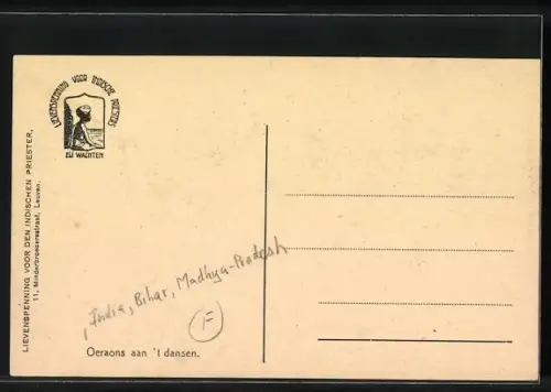 AK Oeraons aan 't dansen, indische Eingeborene beim Tanz