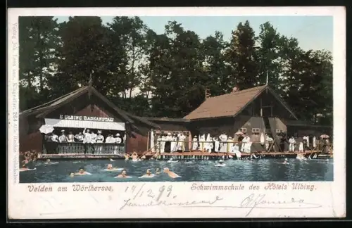 AK Velden am Wörthersee, Schwimmschule / Badeanstalt des Hotels Ulbing