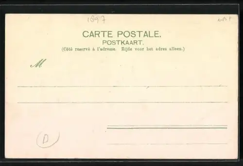 Lithographie Bruxelles, Tervueren, le Jardin des Colonies, Industries d`Art, Jardin de Sculpture