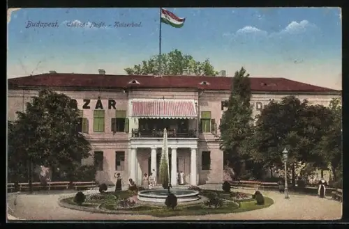 AK Budapest, Kaiserbad mit Fontäne