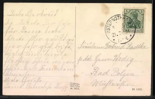 AK Osternothafen, Hafenpartie mit Leuchtturm