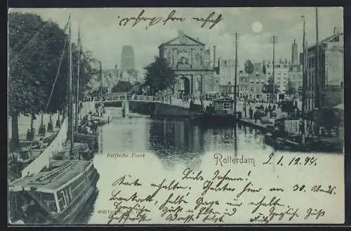 Mondschein-AK Rotterdam, Delftsche Poort