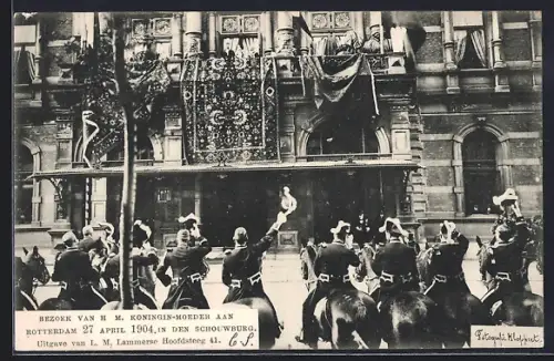 AK Rotterdam, Bezoek van Kningin-Moeder 1904 in den Schouwburg