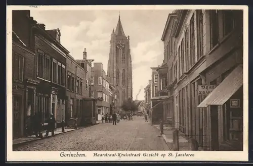 AK Gorinchem, Haarstraat-Kruisstraat Gezicht op St. Janstoren