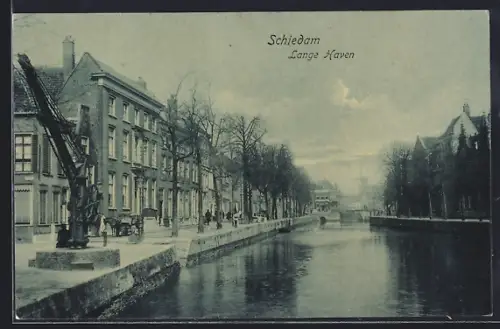 AK Schiedam, Lange Haven, Krahn am Hafen