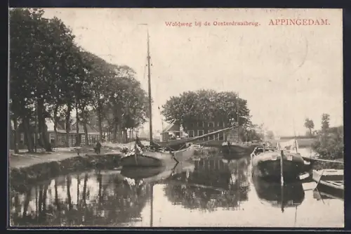 AK Appingedam, Woldweg bij de Oosterdraaibrug