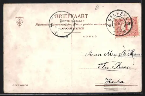 AK Delfzijl, Haven, Hafen im Abendlicht