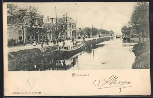 AK Wildervank, Uferpartie mit Boot