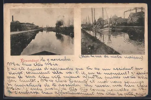 AK Rozendaal, Kanal mit Segelschiffen