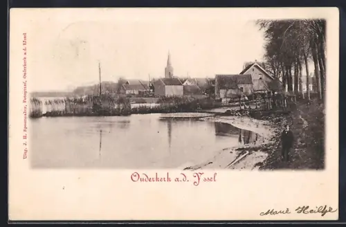 AK Ouderkerk a. d. Yssel, Uferpartie mit Kirche