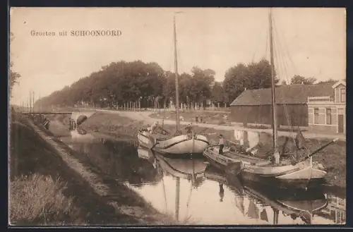 AK Schoonoord, Uferpartie mit Segelbooten