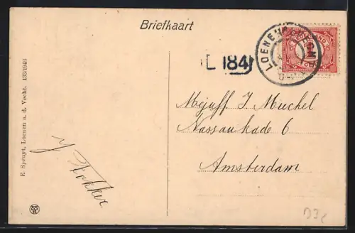 AK Loenen a. d. Vecht, Uferpartie mit Boot