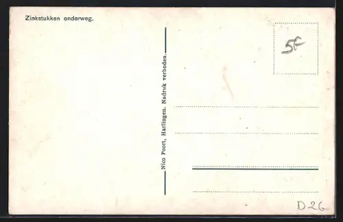 AK Zuiderzeewerken, Kornwerderzand, De Sluisput, Zinkstukken onderweg