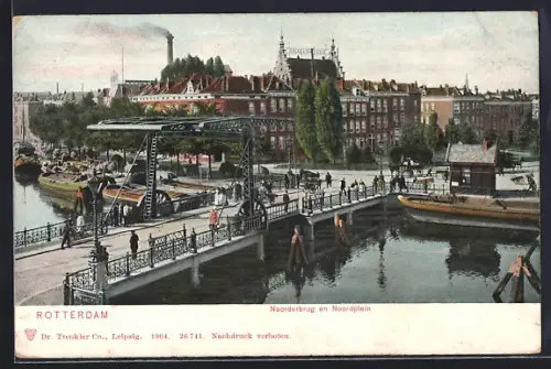 AK Rotterdam, Noorderbrug en Noordplein, Brückenpartie