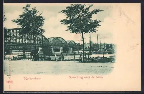 AK Rotterdam, Spoorbrug over de Maas