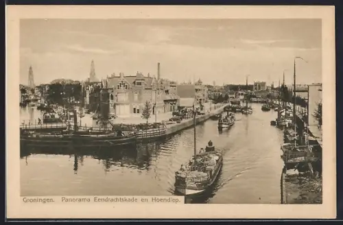 AK Groningen, Panorama Eendrachtskade en Hoendiep