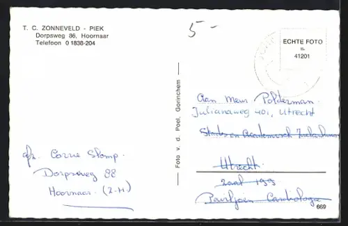 AK Hoornaar, T. C. Zonneveld-Piek, Dorpsweg 86