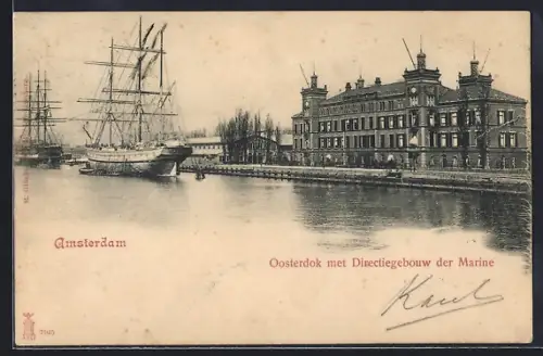 AK Amsterdam, Oosterdok met Directiegebouw der Marine