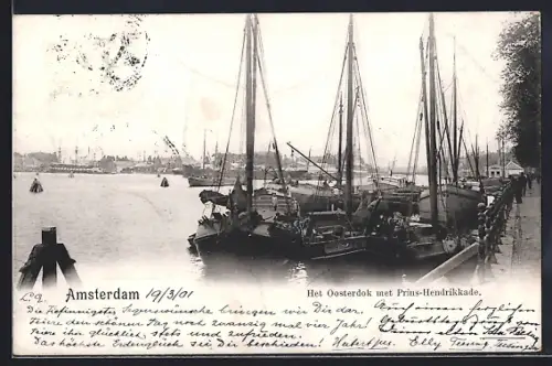 AK Amsterdam, Het Oosterdok met Prins-Hendrikkade