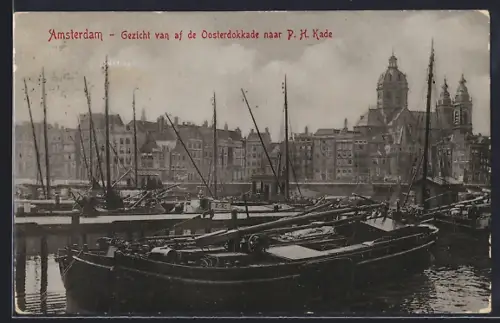 AK Amsterdam, Gezicht van af de Oosterdokkade naar P. H. Kade