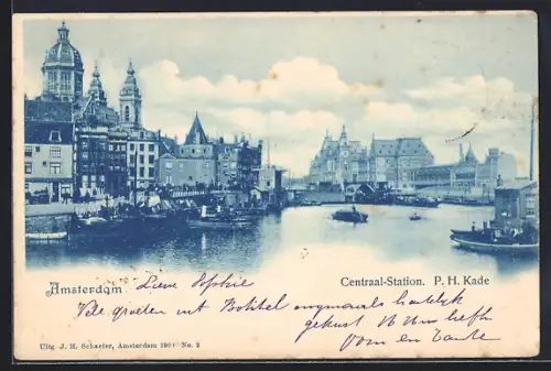 AK Amsterdam, Centraal-Station, P. H. Kade