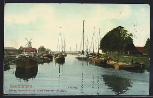 AK Groningen, Reitdiep, Kanalpartie mit Segelbooten