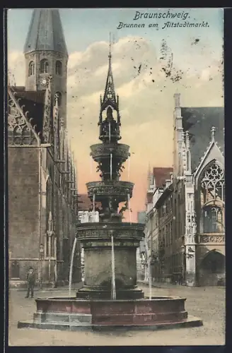 AK Braunschweig, Brunnen am Altstadtmarkt