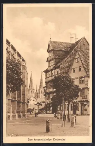 AK Duderstadt, Fachwerkhäuser, Kirchtürme