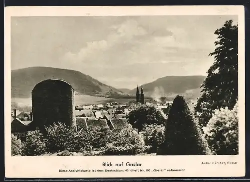 AK Goslar, Blick auf Stadt und Berge