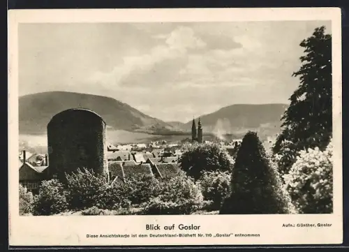 AK Goslar, Blick auf Stadt und Berge