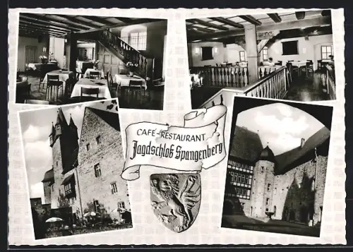 AK Spangenberg, Café-Restaurant Jagdschloss Spangenberg, Innenräume, Schlossansicht