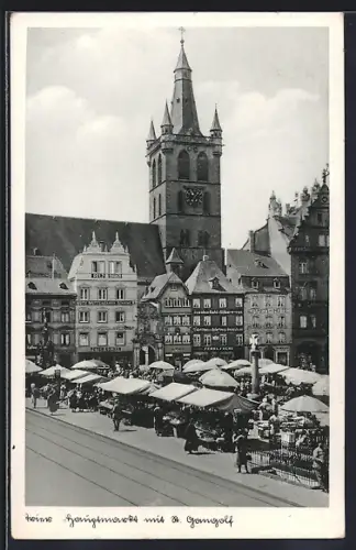 AK Trier, Hauptmarkt mit St. Gangolf