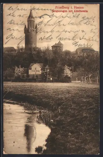 AK Friedberg i. Hessen, Burganlagen mit Adolfsturm