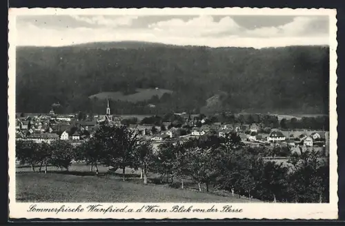AK Wanfried a. d. Werra, Blick von der Plesse, Ortsansicht, Kirche