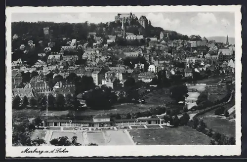 AK Marburg a.d. Lahn, Schloss, Stadtansicht, Badeanstalt