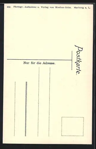 AK Marburg a. d. Lahn, Blick vom Mühlgraben nach der St. Elisabethkirche