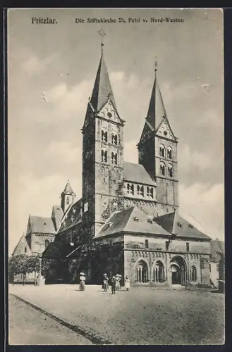AK Fritzlar, Stiftskirche St. Petri von Nord-Westen