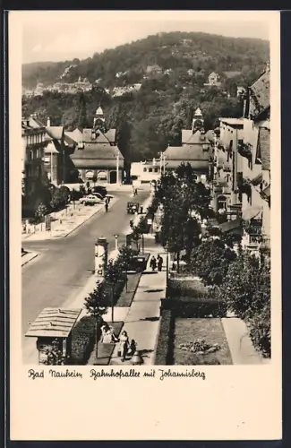 AK Bad Nauheim, Bahnhofshalle mit Johannisberg
