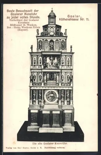 AK Goslar, Alte Kunstuhr, Kötherstrasse 11