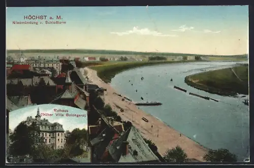 AK Höchst a. M., Niedmündung v. Schlossturm