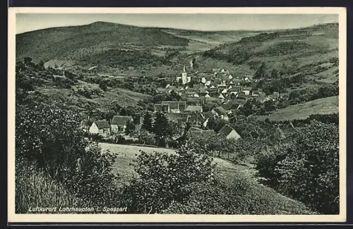 AK Lohrhaupten i. Spessart, Ortsansicht aus der Vogelschau