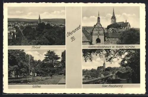 AK Oberursel /Ts., Altes Rathaus, Kath. Kirche, Allee, Am Bachweg